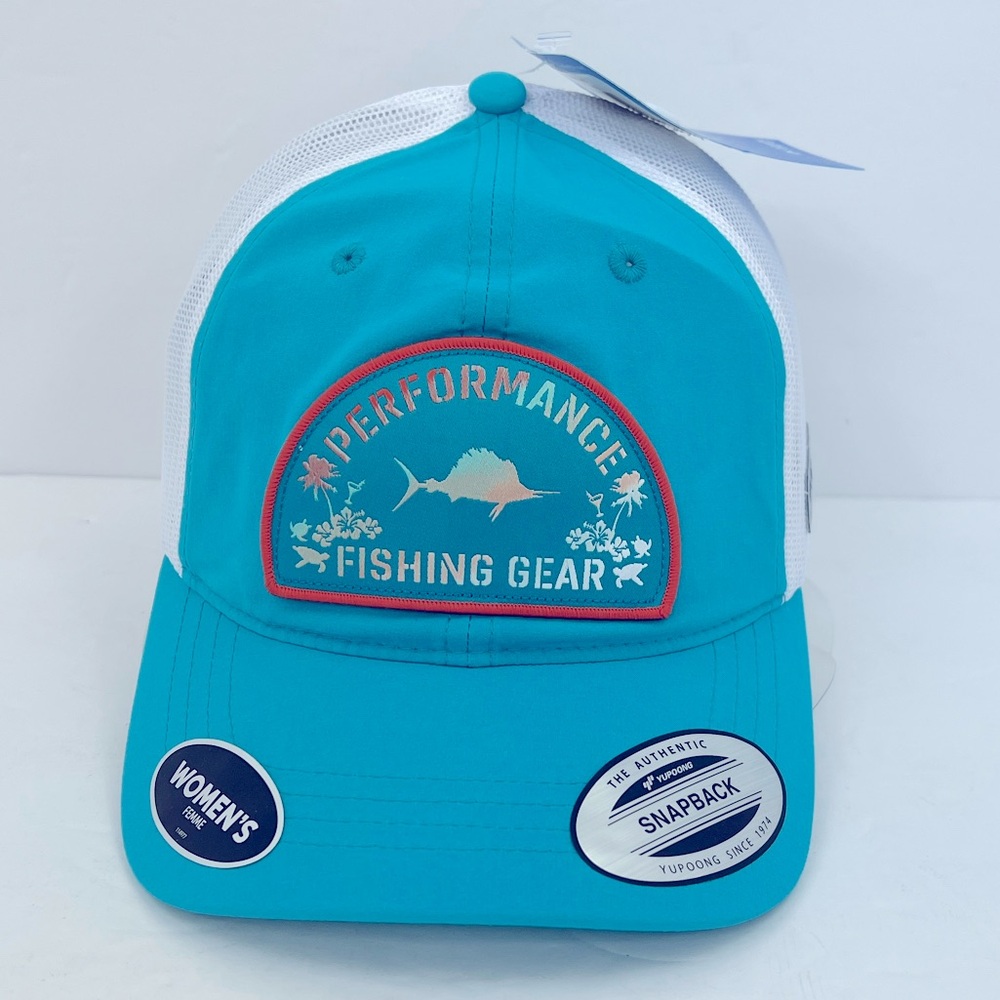 COLUMBIA WOMEN’S PFG PONYTAIL PATCH SNAP BACK, ONE SIZE FITS ALL, ADJ. STRAP